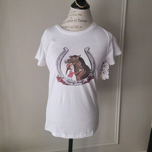 NWT TT   gear by Tiny Turnip  TKentucky derby girls  t-shirt sz.M